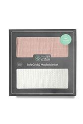 Vinter & Bloom Box Soft Grid+Mousseline EKO verpakking van 2, Wit/Roze