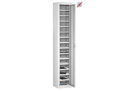 Single Door 15 Shelf Tablet Storage Locker, White, Combination Lock