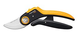 Fiskars Sécateur à Lame Franche, Plus PowerLever, P721, Pour Branches et Rameaux Frais, Revêtement Antiadhésif, Lames en Acier Inoxydable, Longueur : 21 cm, Noir/Orange, 1057170