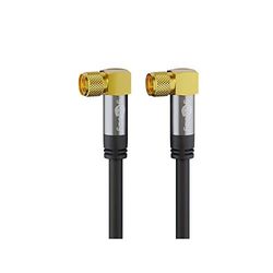 Goobay 70584 Cavo Antenna SAT, Tipo 135 dB, 4 Strati di Schermatura, Nero, 5m Length