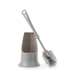 Beldray Antibac Silicone Toilet Brush - Includes Holder, Built In Rim Cleaner, Treated With Zinc Prythione To Reduce Bacteria Build Up, Non-Scratch Bristles, Easy Grip Ergonomic Handle, Slim Design
