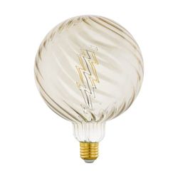 EGLO LED E27 dimmerabile, grande lampadina vintage ambra di medie dimensioni con disegno, illuminazione retrò a globo, 2,5 Watt (equivalente a 20 W), 200 Lumen, 2200k, G150, Ø 15 cm