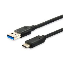 Cavo USB - Cavo USB 3.0 a Type-C da 1 m, colore nero, ad alta velocità di trasferimento, resistente e flessibile. Ideale per la ricarica e i dati.