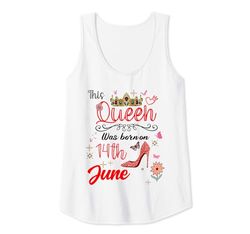 Mujer 14 de junio Cumpleaños Esta Reina nació el 14 de Junio Camiseta sin Mangas