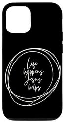 Carcasa para iPhone 12/12 Pro La vida sucede Jesús ayuda a la fe cristiana inspiradora