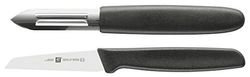 ZWILLING Twin Grip grönsakskniv set 2 delar (grönsakskniv 7 cm och skalkniv 6,5 cm), plasthandtag, svart
