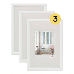 walther Design Picture Frame White 40 x 50 cm 3-Pack, Trendstyle Plastic Frame KP050W3