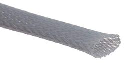 RS PRO Manguera de cable gris PET para cable de diámetro de 10 mm hasta 25 mm, longitud 5 m trenzado elástico, paquete de 5 metros
