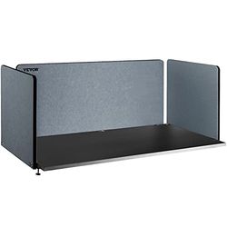 VEVOR Panel de Privacidad de Oficina Gris 152x61 cm 3 Paneles Divisor de Escritorio Espesor de Panel 20 mm Espesor de Escritorio Adecuado 10-35 mm Panel de Privacidad de Escritorio para Oficinas Aulas