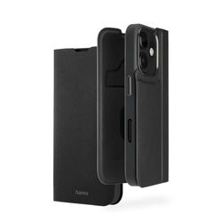 Hama Custodia per iPhone 16 (custodia per cellulare, custodia con scomparto per carte di credito, in similpelle, elementi metallici, funzione di supporto, protezione extra dello schermo e della