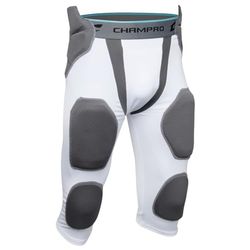 CHAMPRO Pantaloni da calcio con cintura a 7 imbottiture, bianco, adulto medio (FPGU7AWM)