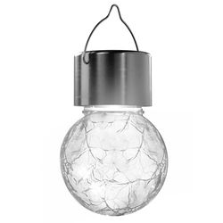 Blendend Lumière LED solaire d'ambiance en acier inoxydable, boule fissurée, 6500 K, idéale pour décorer les jardins et améliorer les espaces extérieurs.