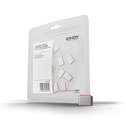 LINDY USB Type C Port Blockers Without Key, Pink - Pack of 10