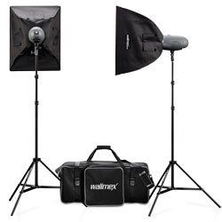 Walimex Pro Studio Set VT-300/300 (Incluye Flash, Softbox y Soporte de luz)