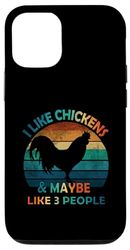 Me gustan los pollos y tal vez como 3 personas amante vintage divertido Carcasa para iPhone 12/12 Pro