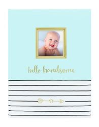 RIIMUHIR Pearhead Hello Handsome Livre de souvenirs pour bébé avec insert photo Bleu