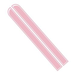 Ambiance - Adhesivo para campana de coche, diseño de rayas, color rosa y polvo, 1 par de 129 x 24 cm