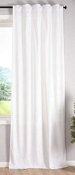 Gardinenbox assombrissement Milano Rideau en Velours Opaque avec Passants et Cordon de Serrage, Polyester, Blanc, 1 Stück HxB 235x135 cm
