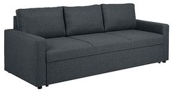 AC Design Furniture Richard 3 posti con funzione di sonno grigio scuro, divano imbottito con funzione letto estraibile e 3 cuscini, larghezza 219 x altezza 84 x profondità 86 cm