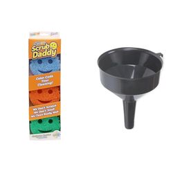 Scrub Daddy Colors, Sponge Scrubber Multipack, Dish Sponges for Washing Up & Simply FUN102 102MM (4IN) Funnel for Mess-Free Rapid pouring of Liquids and Finely Grounded Solids