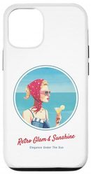Fille rétro sur la Plage – Ambiance Estivale des années 50 Coque pour iPhone 12/12 Pro