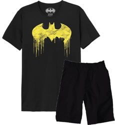 Batman "Gul logotyp" MEBATMBPY229 pyjamas för herr, svart, storlek XL, svart, L