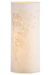 Pack of 4 Decorative light (LED), Dandelion motif, Paper, white, PU 4, L. 11 cm, W. 11 cm, H. 26 cm