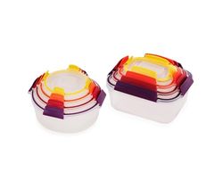 Joseph Joseph Nest Lock 8-Piece Food Storage Container Set, Multi-Size, Space-Saving, Airtight Leakproof Lids, BPA-Free
