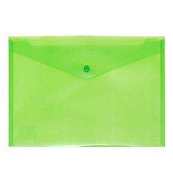 SOBRE PP TRANSLUCIDO FOLIO ECOPLAS VERDE DE PLASTICO CON CIERRRE DE BROCHE GRAFOPLAS