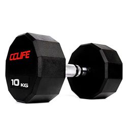 CCLIFE REDFORCE Set 1/2 PZ Manubri pesi 10-30KG dodecagonali gommati