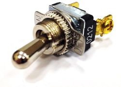 Sierra International TG21040 Heavy Duty Aan-Off SPST tuimelschakelaar met geplateerd messing vleermuishandvat en montagesteel, chroom, maat 3/8 "L x 15/32"-32