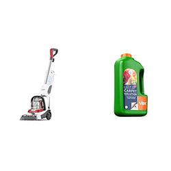 Vax 1-1-142472 Compact Power Plus Carpet Cleaner, White/Red & 1-9-137771 Ultra Plus Carpet Cleaning Solution, 1.5L