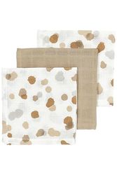 Meyco Baby Stains burp cloths, 3-delade (muslindukar, muslindukar av 100% bomull, absorberande & snabbtorkande, multifunktionella), sand