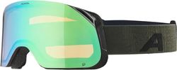 ALPINA Blackcomb Q - Lunettes de ski élégantes pour homme et femme - Anti-buée - Circulation de l'air efficace - Verre miroir - Noir olive mat