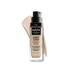 NYX PROFESSIONAL MAKEUP, Can't Stop Won't Stop Full Coverage Foundation, Långvarig, Vattenfast, Vegansk formula, Matt Finish, nyans: Fair