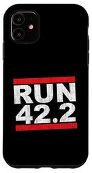 Custodia per iPhone 11 RUN 42.2 KILOMETERS Metric Marathon Runner Running Inspired