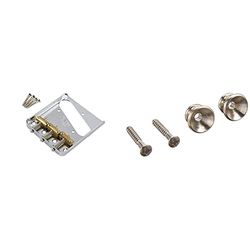 Fender® »AMERICAN VINTAGE TELECASTER® BRIDGE - 3-SADDLE« Ponte per chitarra elettrica | Finitura: Chrome & 099-4915-000 Bottoni originali con cinturino vintage