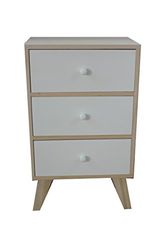 King Collection C1708003 Meuble 3 Tiroirs en Bois de Paulownia avec Pieds en KD, 40 X 25 X 66, 5H