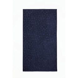 Fusion - Navy Blue Circle Pebble Bath Towel (70 x 130cm)- 100% Cotton - Soft Touch - Geometric Circle Shape Embossed Towel - Bath Towel Large, Bathroom Accessory - Ingo Collection