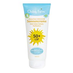 Childs Farm Solkräm för barn och spädbarn, mycket högt skydd med SPF 50+, vattentätt, UVA- och UVB-skydd, 200 ml | lämplig för torr, känslig eller till och med benägen för eksem