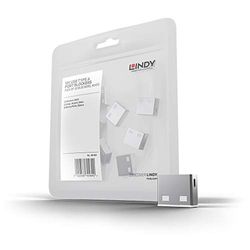 LINDY 40464 - Bloqueador de portas USB (sem chave), pacote de 10 bloqueadores, cor branca