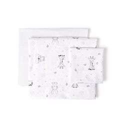 Interbaby Koala Parure de lit 3 pièces pour lit bébé 100% Coton Blanc/Bleu