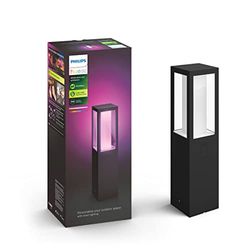Philips Hue Impress Sokkellamp Uitbreiding - Buitenlamp - IP44 - Duurzame LED Verlichting - Wit en Gekleurd Licht - Dimbaar - Verbind met Hue Bridge - Werkt met Alexa en Google Home - Laag - Zwart