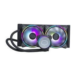 Cooler Master MasterLiquid ML240 Illusion Close-Loop AIO CPU Liquid Cooler, cupola traslucida, pompa a doppia camera di terza generazione, radiatore 240, doppio alone MF120 per AMD Ryzen/Intel