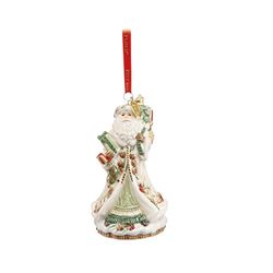 Goebel Figur årsklocka Santa 2019 Fitz & Floyd Xmas av stengods, färg: flerfärgad, storlek: 7 x 7 x 12 cm, 51–001-21-1