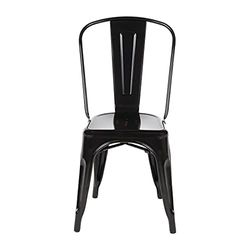 Bolero Black Steel Bistro Side Chair Pack of 4