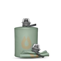 HydraPak Stow (500 ml, 17 oz) – hopfällbar vattenflaska – ultralätt och packbar reseflaska, flexibel skid-, vandrings-, cykel- eller klätterflaska – Sutro Green