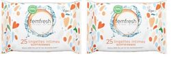 Femfresh - Lingettes Intimes Quotidiennes, Aloe Vera & Calendula - 25 Lingettes (Lot de 2)
