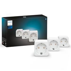 Philips Hue Smart Plug, presa intelligente, Controllo tramite Bluetooth, Compatibile con Alexa, Google Home e Apple HomeKit, 3 pezzi
