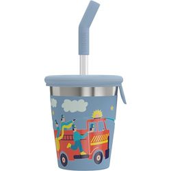 SIGG - Drinkbeker voor kinderen met deksel en rietje, siliconen deksel en Tritan-rietje, bestand tegen vlekken, BPA-vrij, licht en robuust, brandweer, 0,35 l